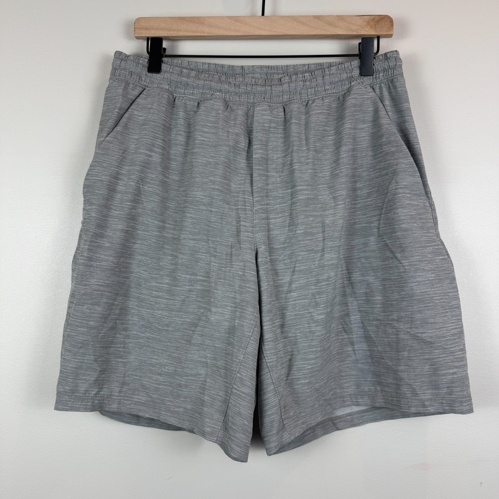 Lululemon Short Mens Large Gray Space-Dye Elastic Waist Performance Active Sport